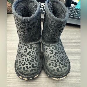 UGG Black Leopard Print Boots